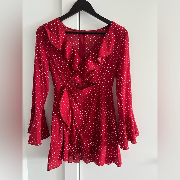 Women’s Red and White Polka Dot Dress - Picture 3 of 3